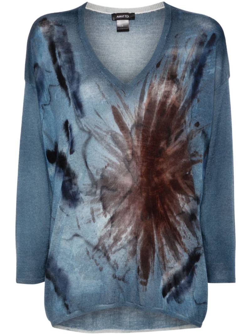 Avant Toi abstract-print sweater - Blue von Avant Toi