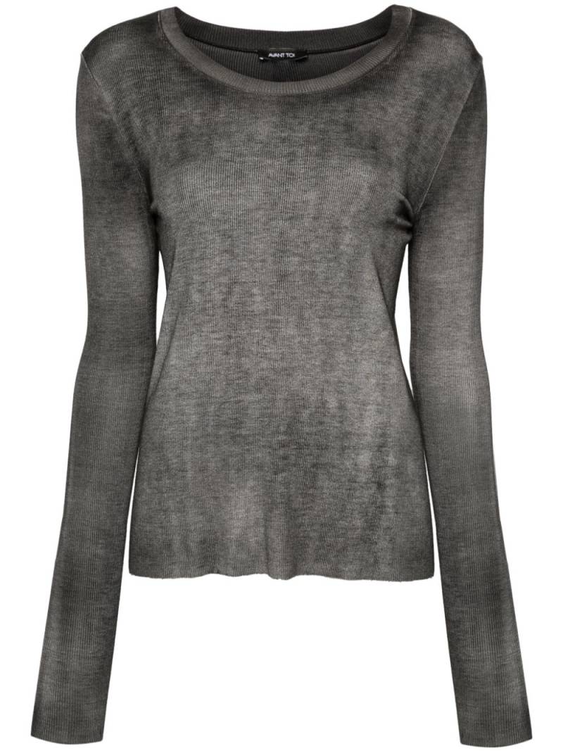 Avant Toi faded-effect ribbed T-shirt - Grey von Avant Toi