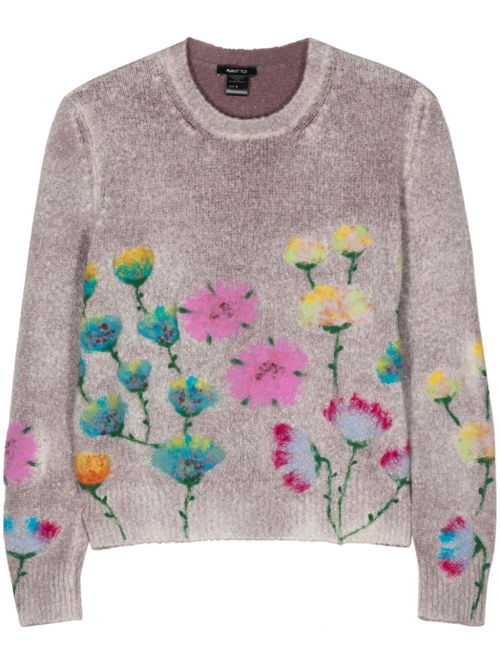 Avant Toi floral intarsia-knit jumper - Purple von Avant Toi