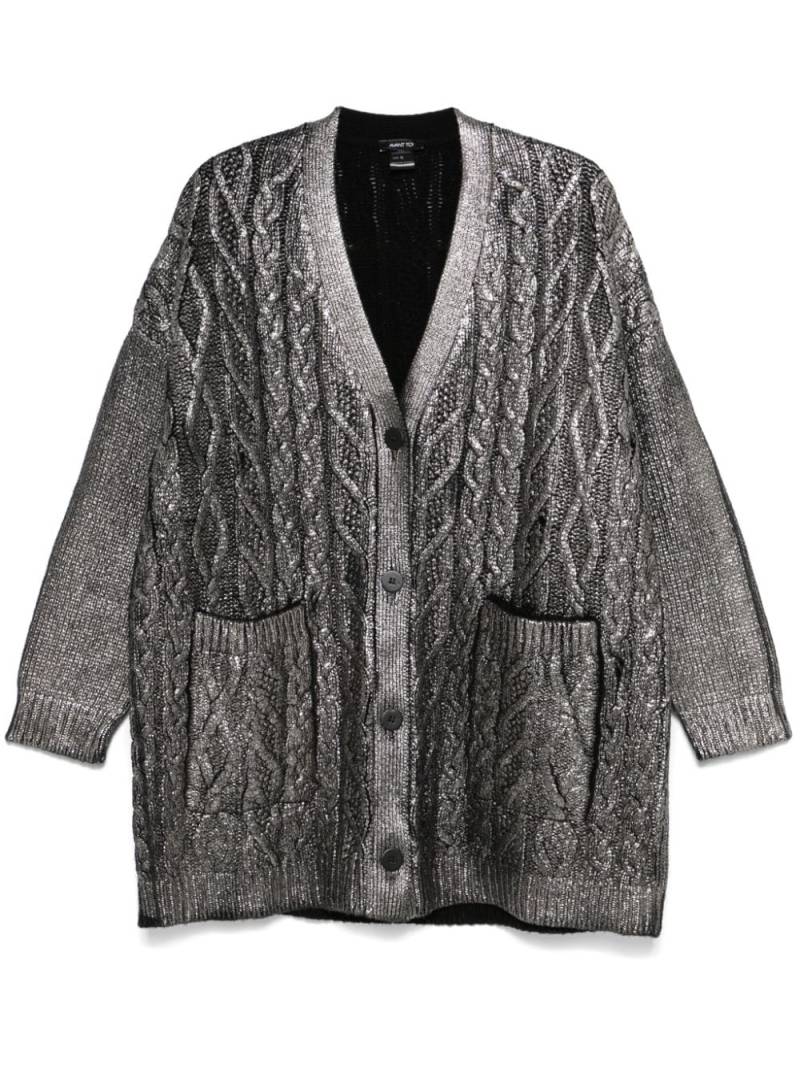 Avant Toi laminated cardigan - Silver von Avant Toi