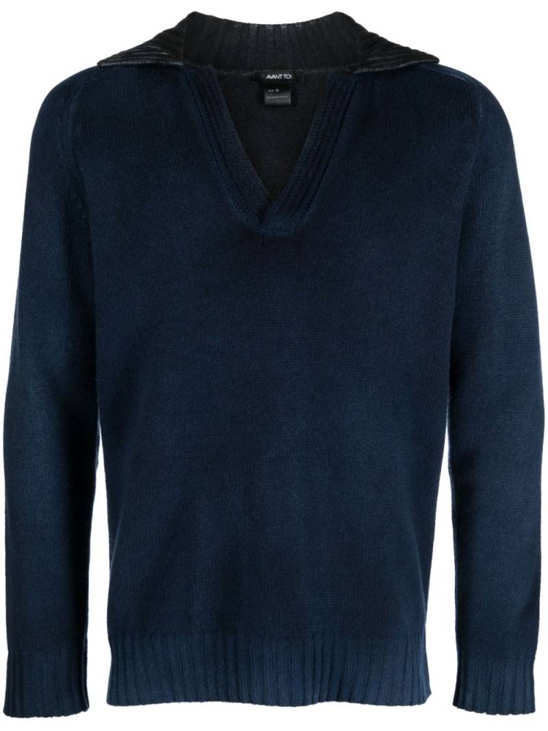 Avant Toi long-sleeved split-neck jumper - Blue von Avant Toi