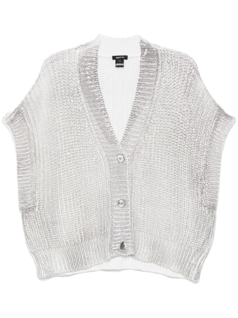 Avant Toi metallic cardigan - White von Avant Toi