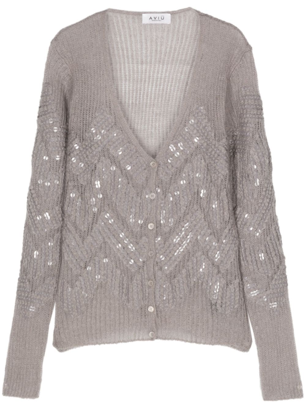 Aviù sequin-embellished cardigan - Grey von Aviù