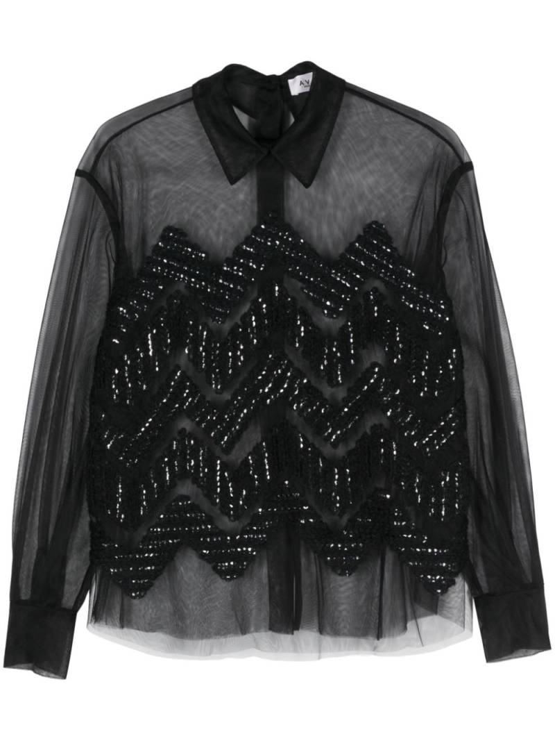 Aviù sequin-embellished shirt - Black von Aviù