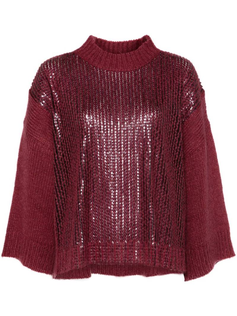 Aviù sequin-embellished sweater - Red von Aviù