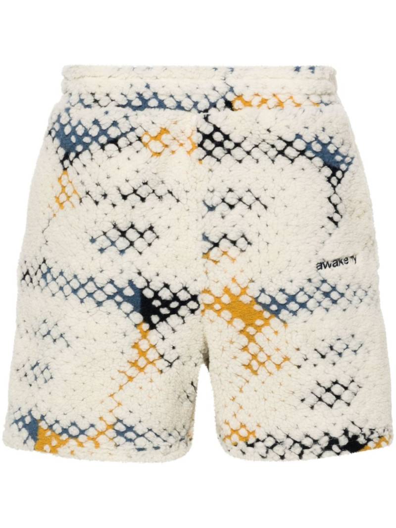 Awake NY Printed A fleece shorts - Neutrals von Awake NY