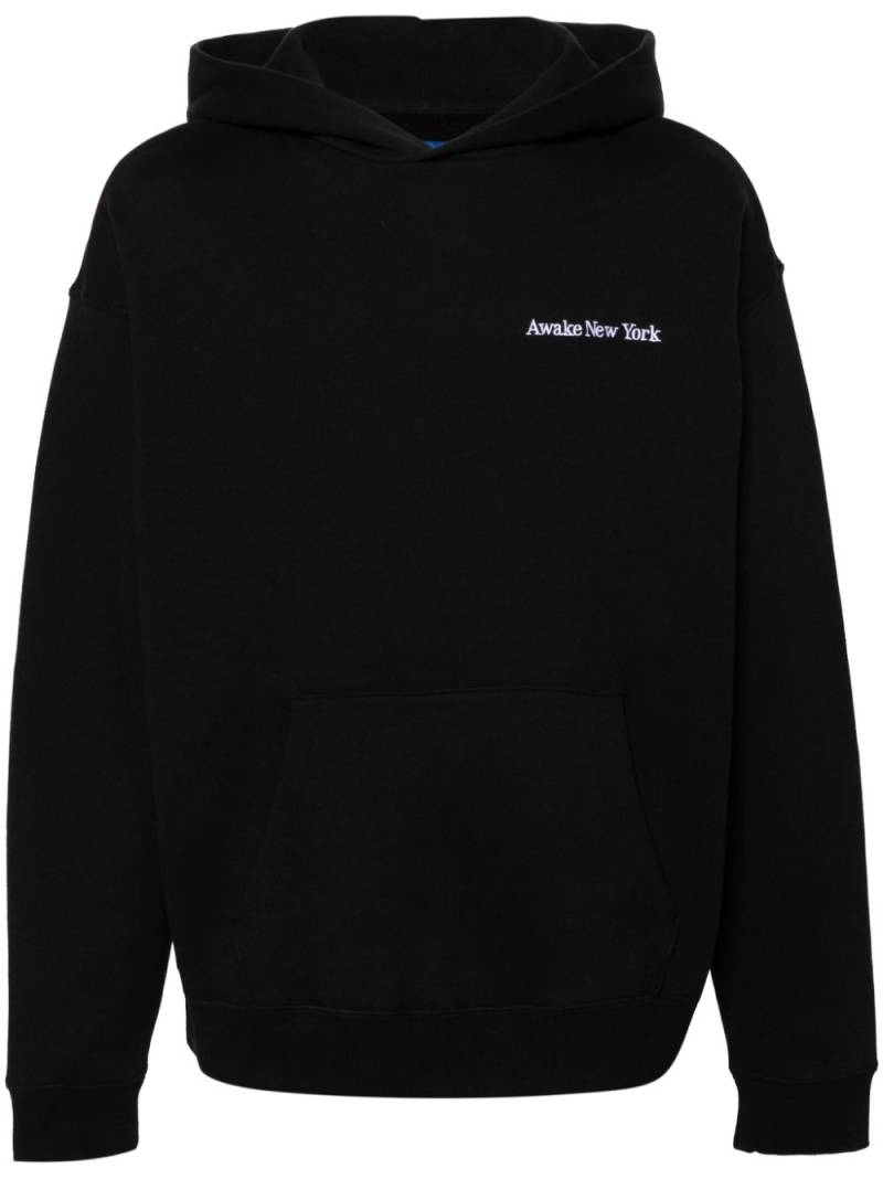 Awake NY logo-embroidered cotton hoodie - Black von Awake NY