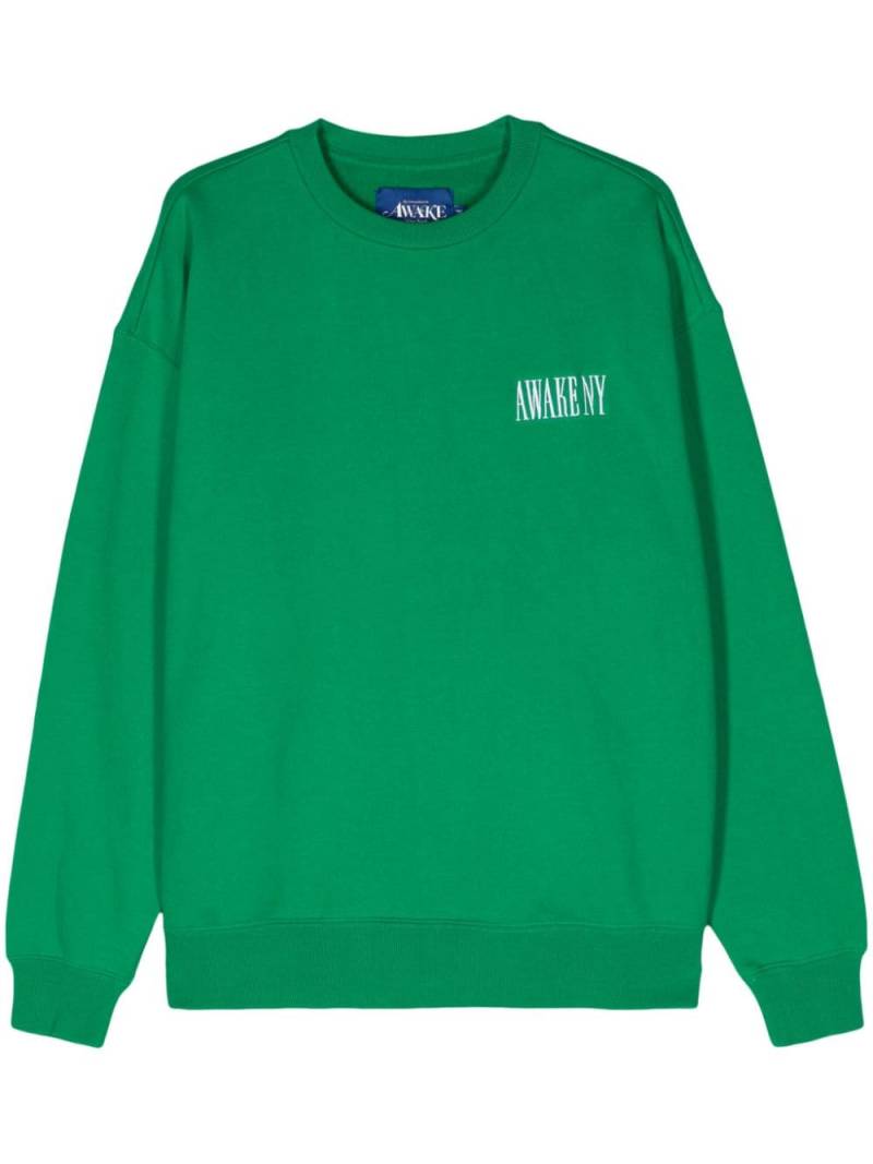 Awake NY logo-embroidered cotton sweatshirt - Green von Awake NY