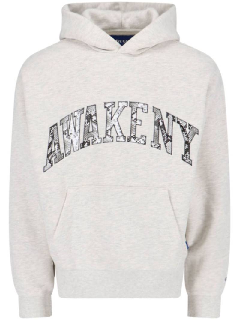 Awake NY logo-embroidered hoodie - Grey von Awake NY