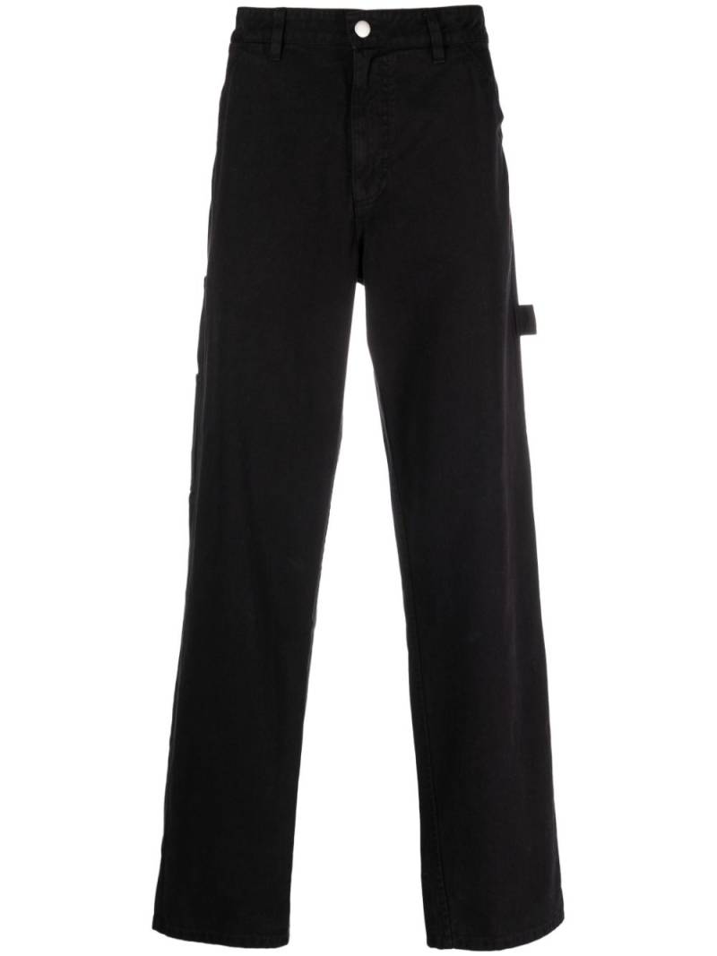 Awake NY logo-embroidered straight-leg jeans - Black von Awake NY