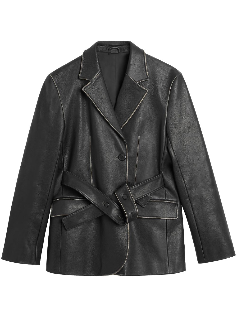 Axel Arigato Attic belted leather blazer - Black von Axel Arigato