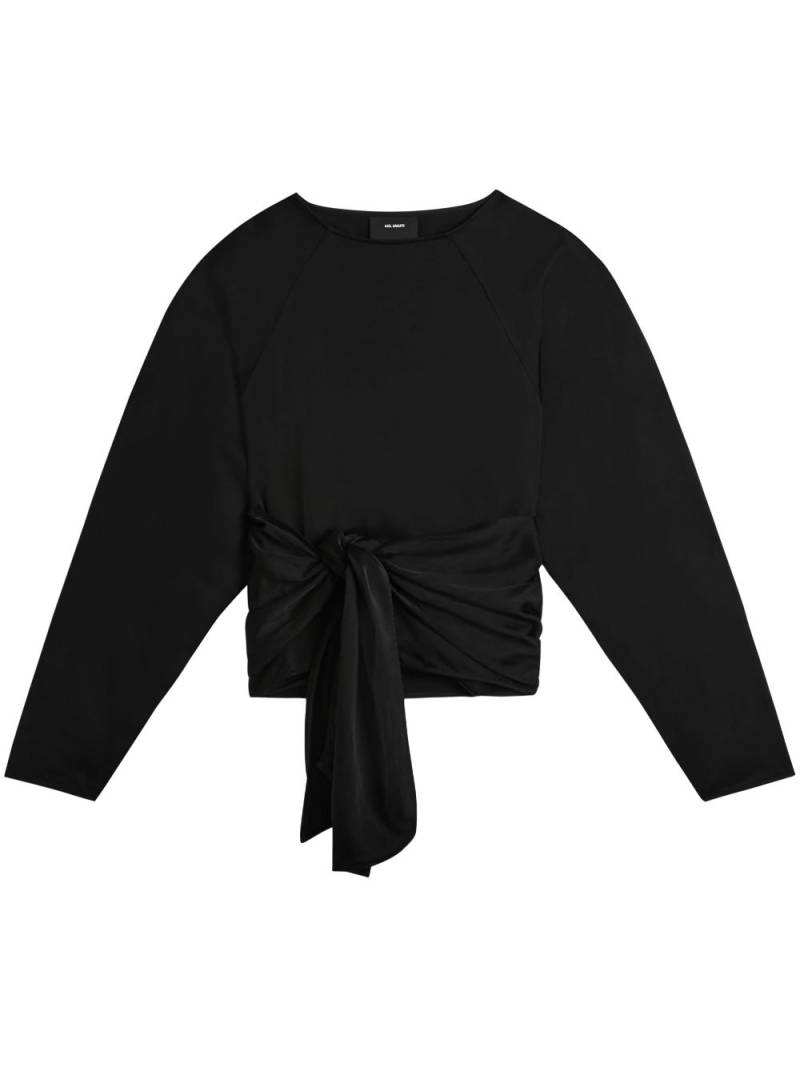 Axel Arigato Diana tie-front satin top - Black von Axel Arigato