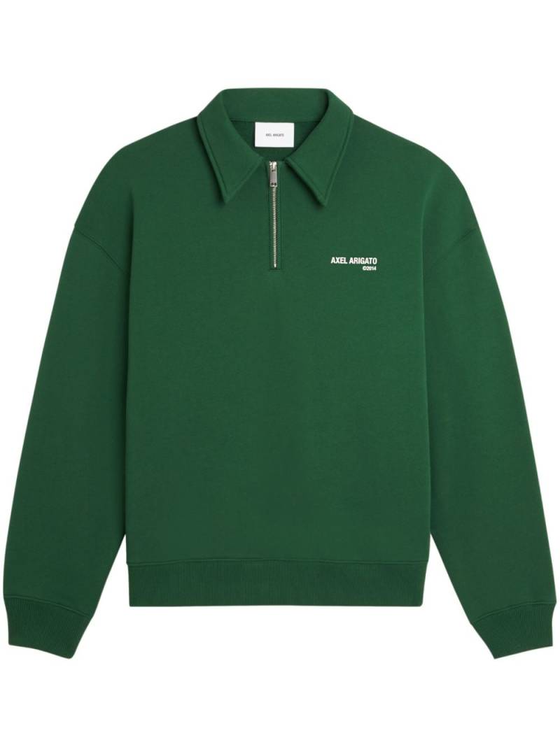 Axel Arigato Remi organic-cotton quarter-zip sweatshirt - Green von Axel Arigato