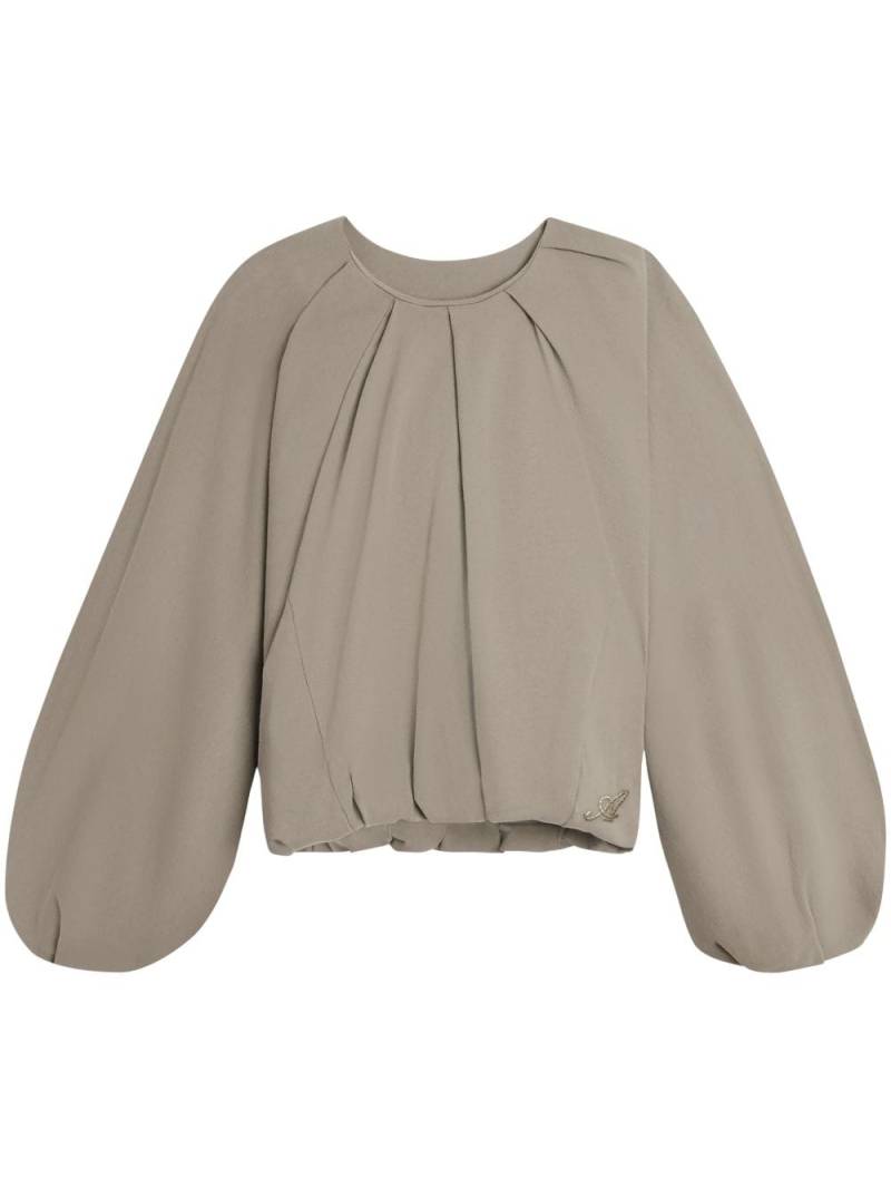 Axel Arigato Sade gathered cotton top - Grey von Axel Arigato