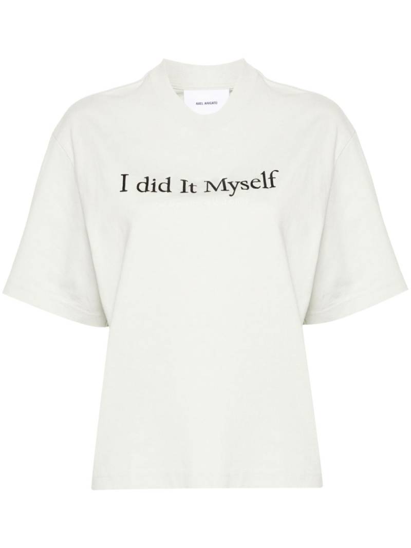 Axel Arigato embroidered-slogan organic-cotton T-shirt - Green von Axel Arigato