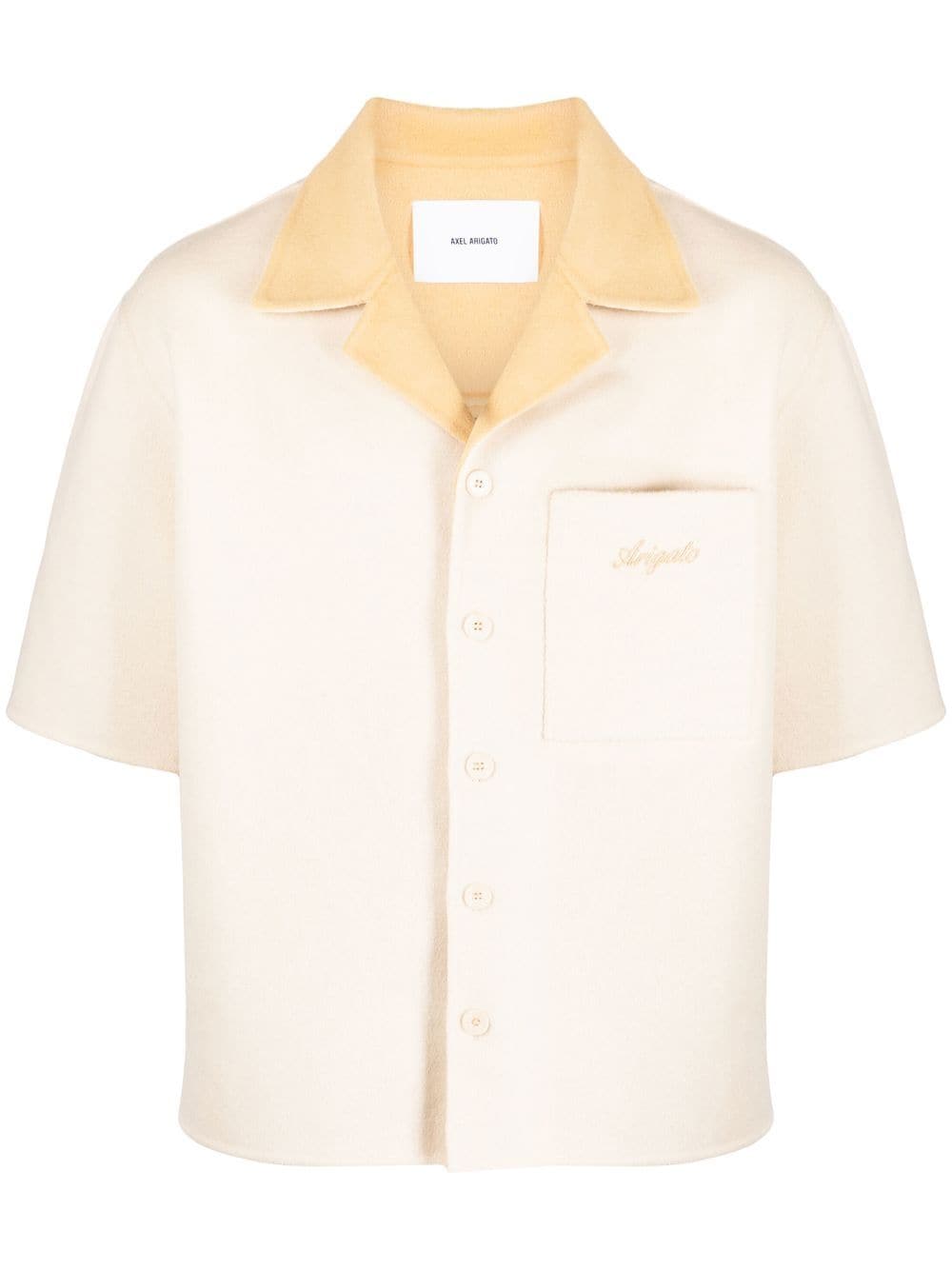 Axel Arigato logo-embroidered knitted shirt - Neutrals von Axel Arigato