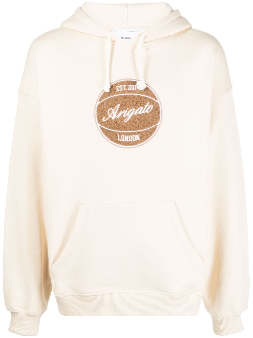 Axel Arigato logo-appliqué organic cotton hoodie - Neutrals von Axel Arigato