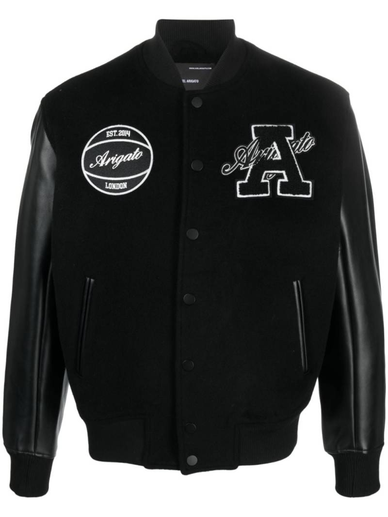 Axel Arigato logo patch wool bomber jacket - Black von Axel Arigato