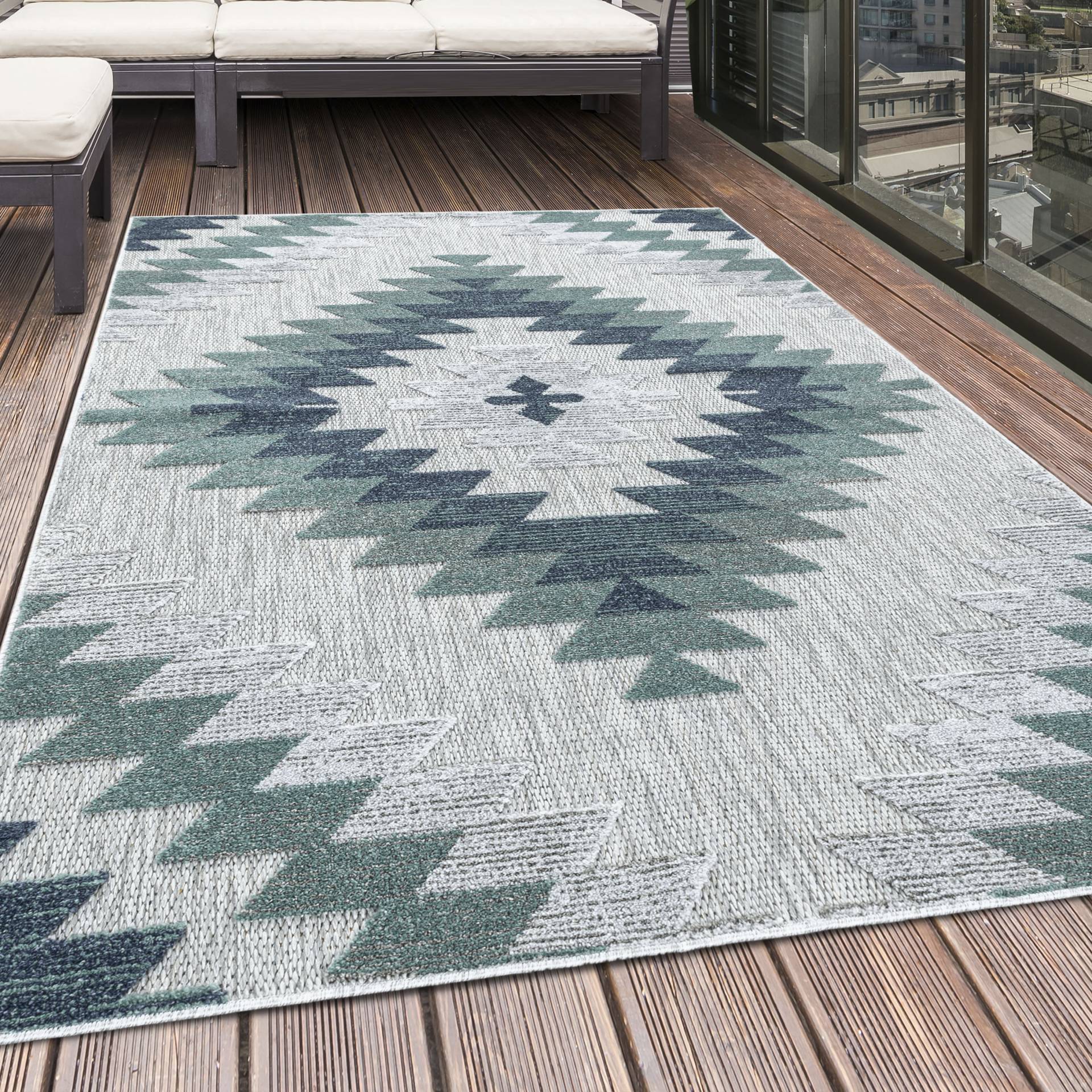 Ayyildiz Teppiche Teppich »BAHAMA 5154,AYYILDIZ TEPPICHE,BAHA«, rechteckig, Flachflor mit Hoch-Tief-Struktur, In-und Outdoor geeignet von Ayyildiz Teppiche