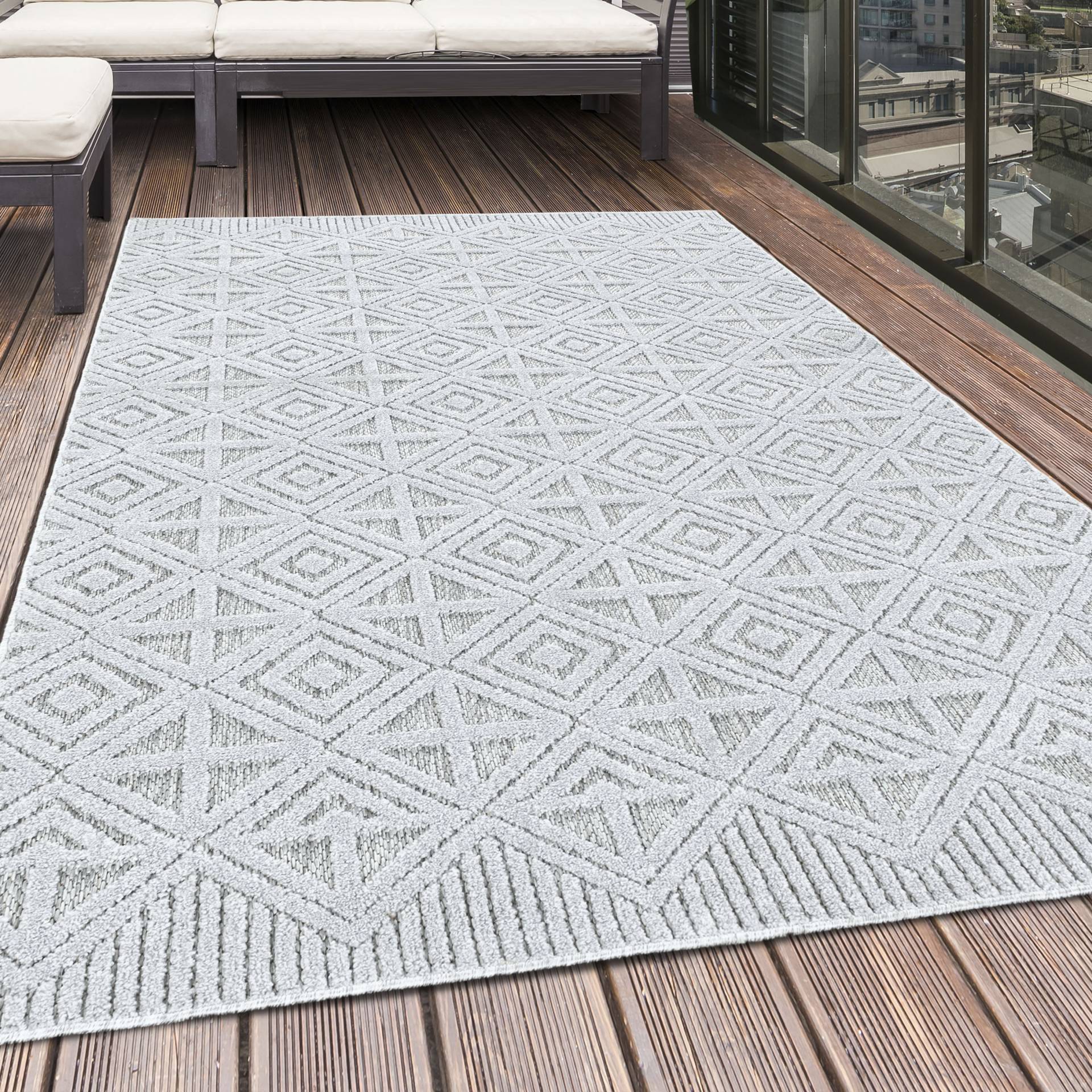 Ayyildiz Teppiche Teppich »BAHAMA 5156,AYYILDIZ TEPPICHE,BAHA«, rechteckig, Flachflor mit Hoch-Tief-Struktur, In-und Outdoor geeignet von Ayyildiz Teppiche