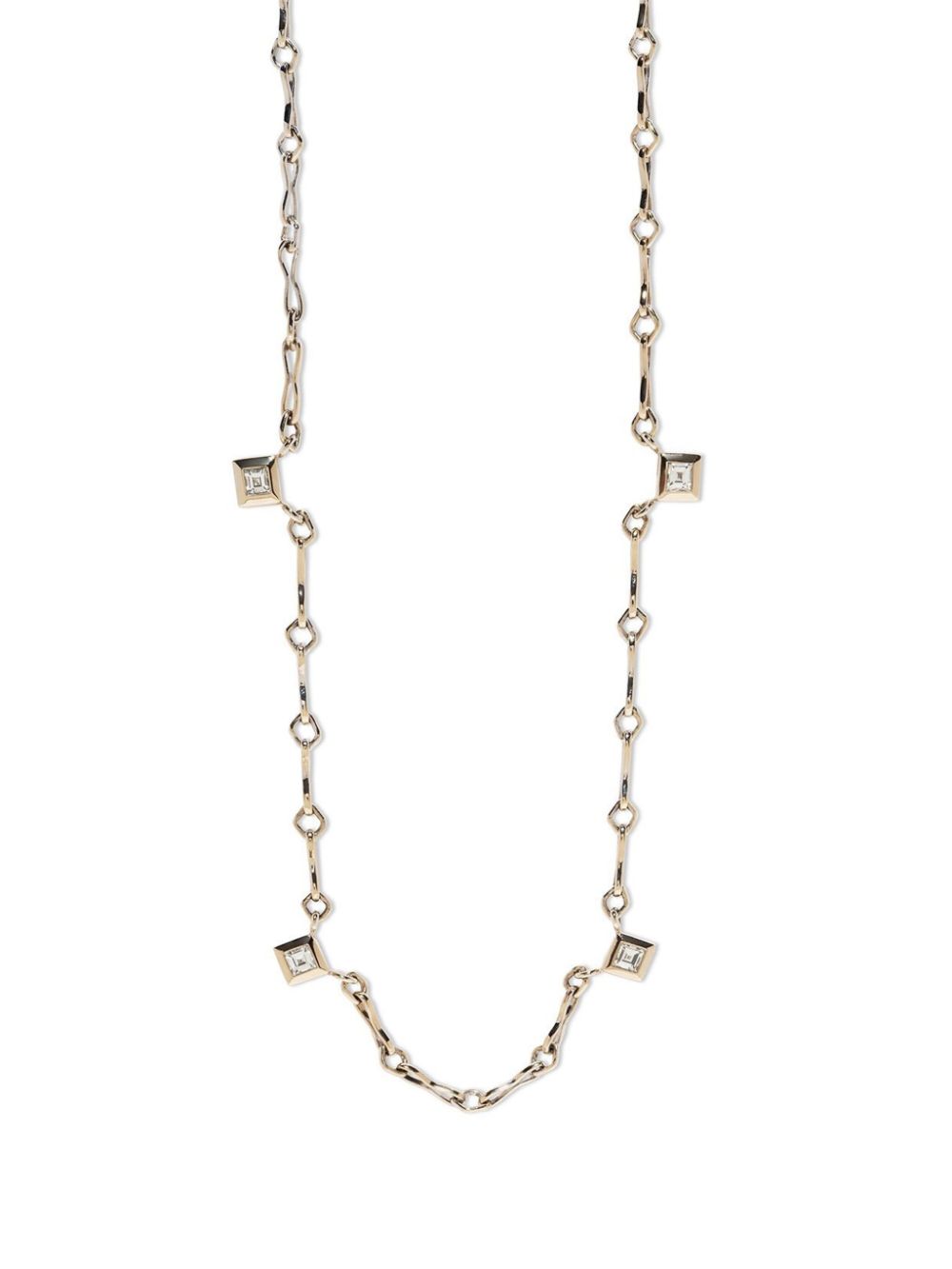 Azlee 18kt yellow gold small Lozenge diamond necklace von Azlee