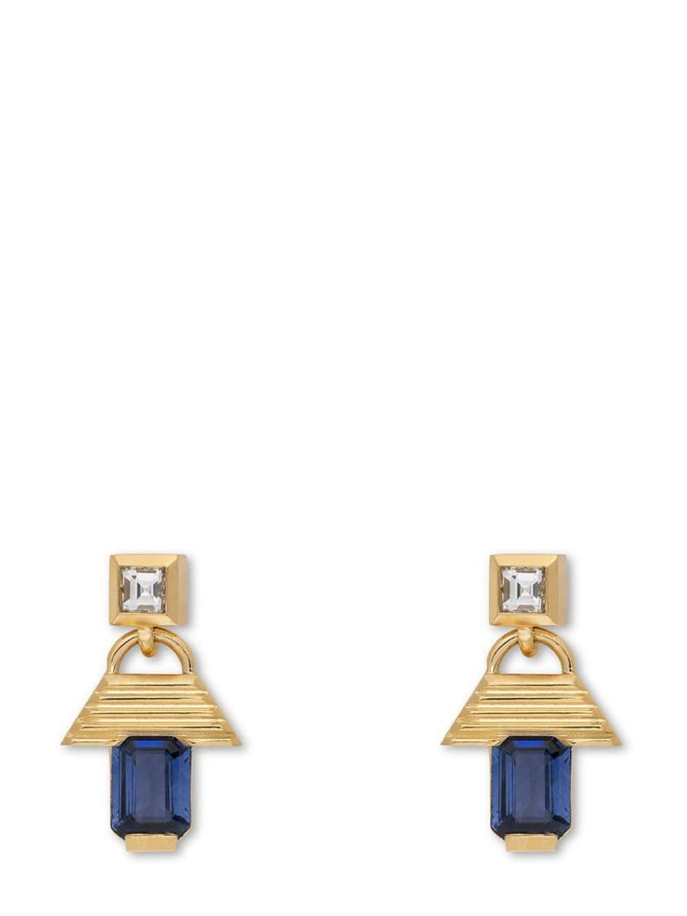 Azlee large Escalier sapphire earrings - Gold von Azlee