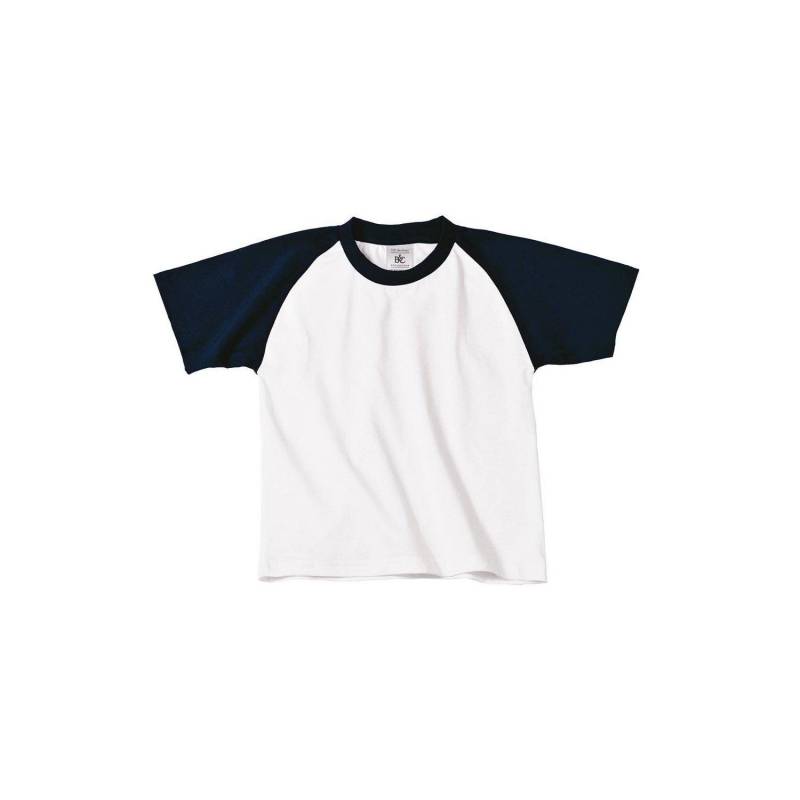 B&c Baseball Tshirt Kurzarm Jungen Weiss 12-14A von B and C