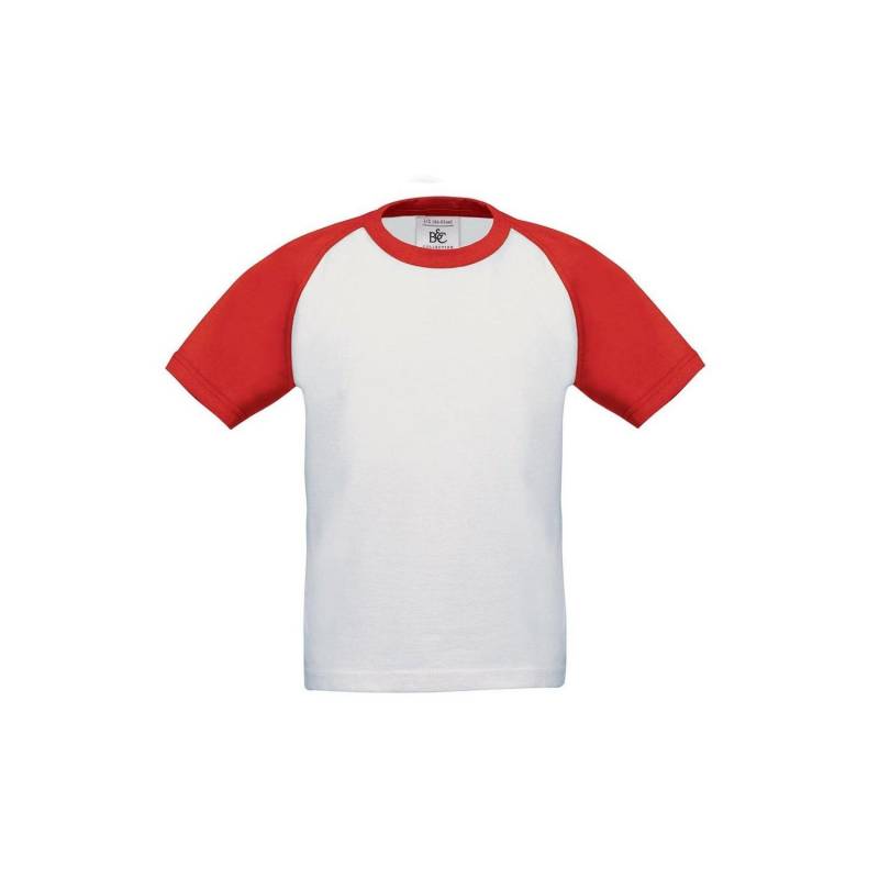 B&c Baseball Tshirt Kurzarm Jungen Weiss 12-14A von B and C