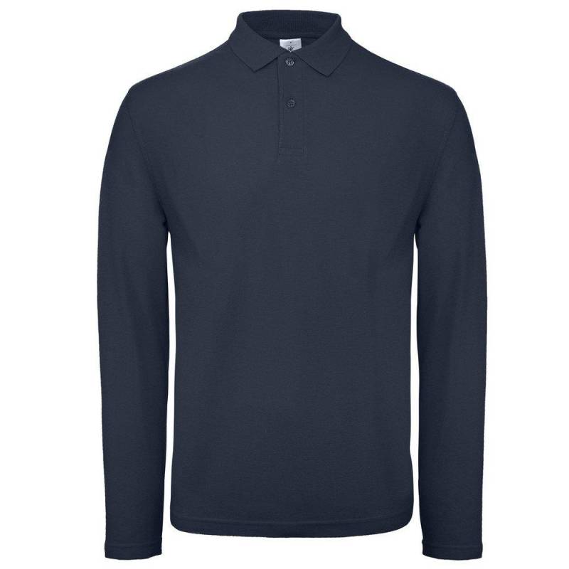 B&c Collection Poloshirt Langarm Herren Marine M von B and C