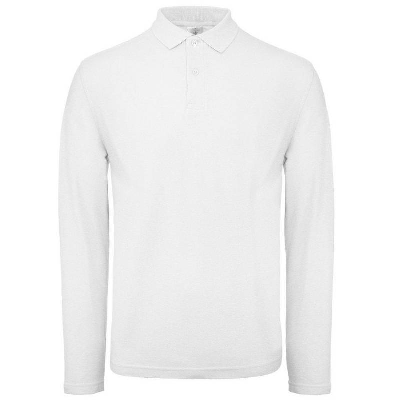 B&c Collection Poloshirt Langarm Herren Weiss L von B and C