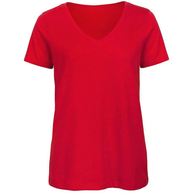 B&c Favourite Tshirt Mit Vausschnitt, Organische Damen Rot Bunt S von B and C