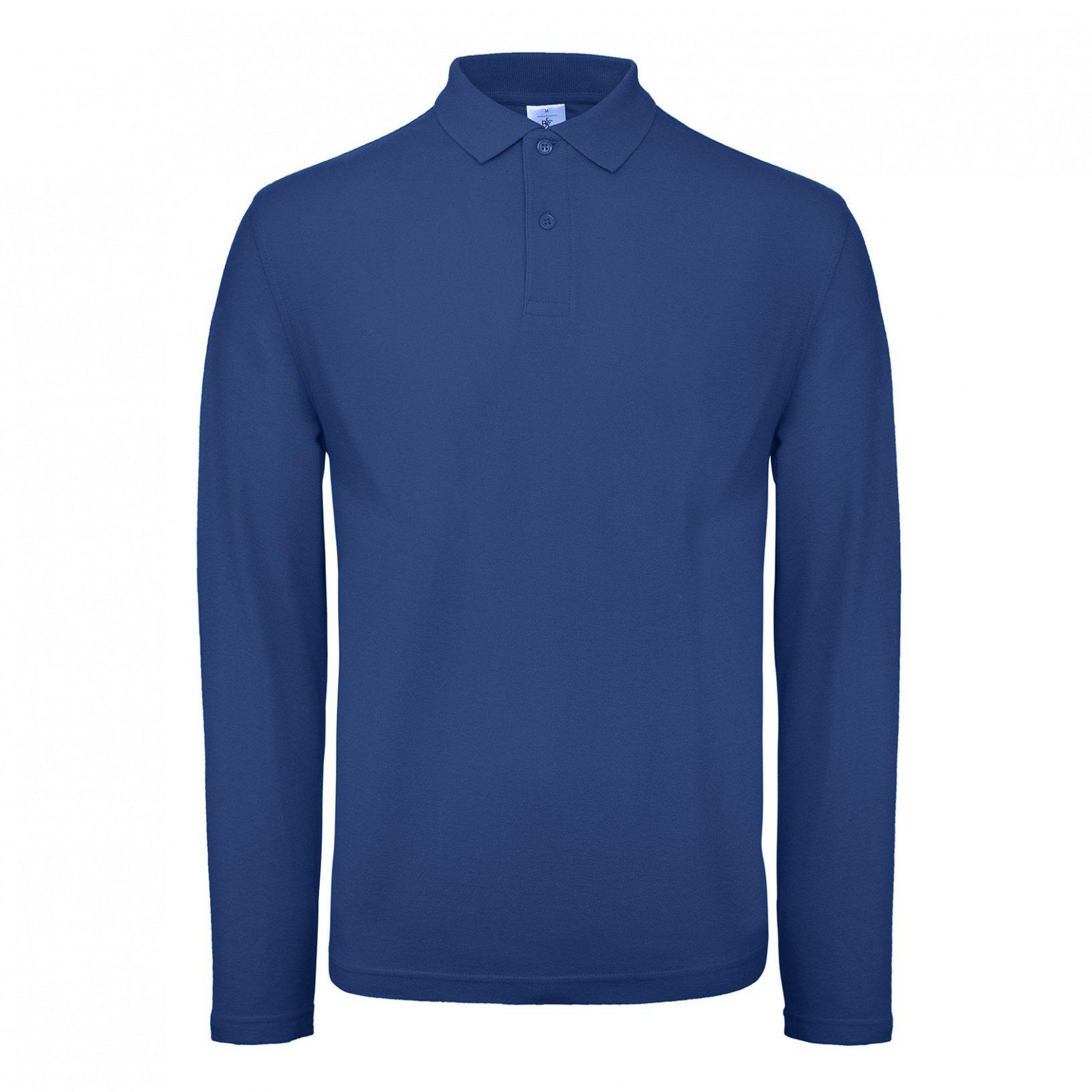 B&c Id.001 Langarm Polo (2 Stückpackung) Herren Blau 3XL von B and C