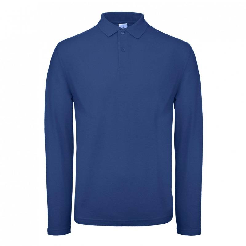 B&c Id.001 Langarm Polo (2 Stückpackung) Herren Blau 4XL von B and C