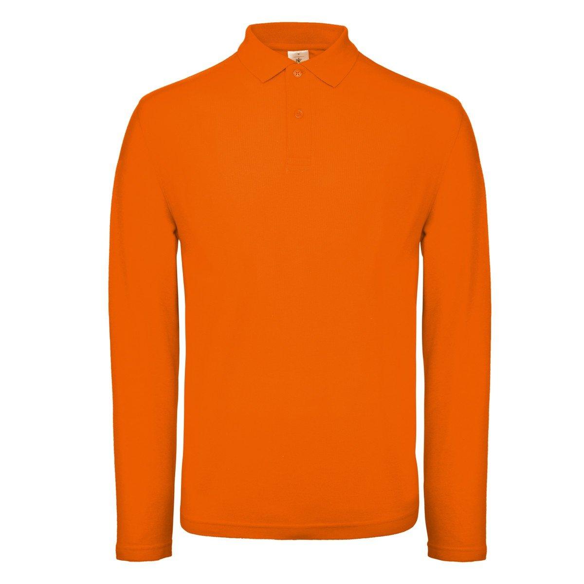 B&c Id.001 Langarm Polo (2 Stückpackung) Herren Orange L von B and C