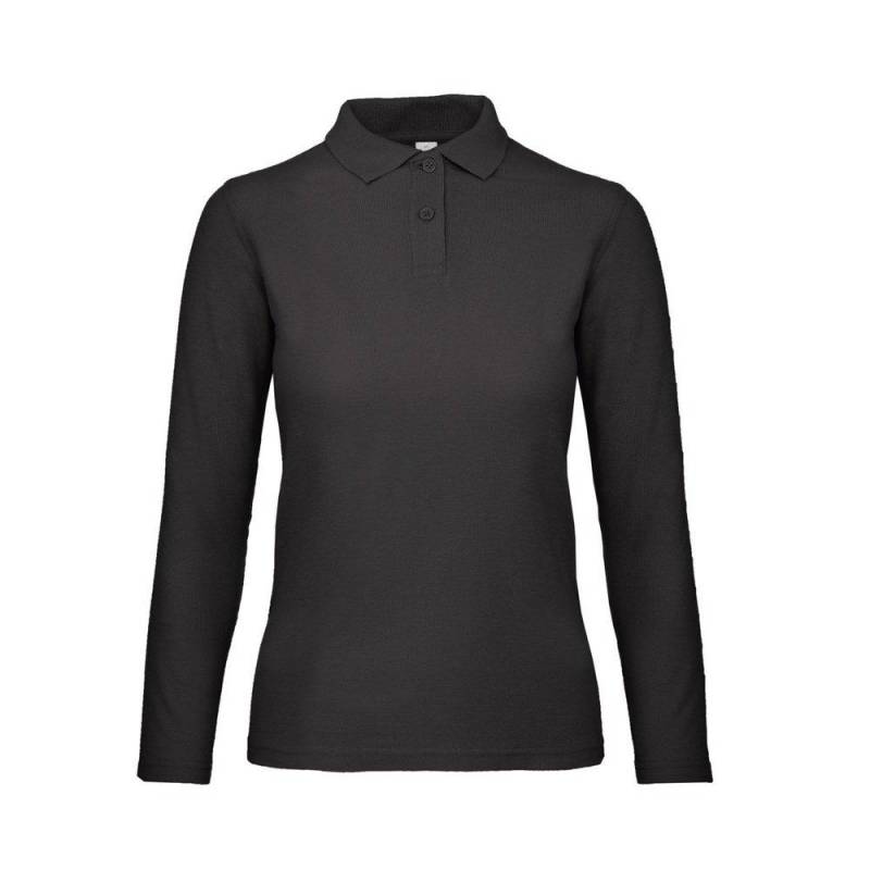 B&c Id.001 Poloshirt, Langarm Damen Schwarz XS von B and C