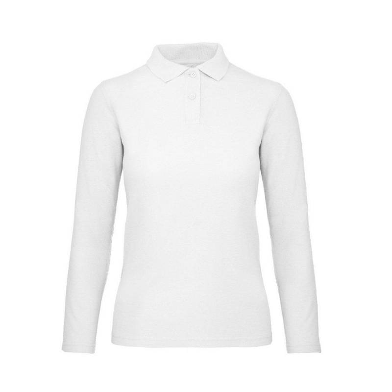 B&c Id.001 Poloshirt, Langarm Damen Weiss 3XL von B and C