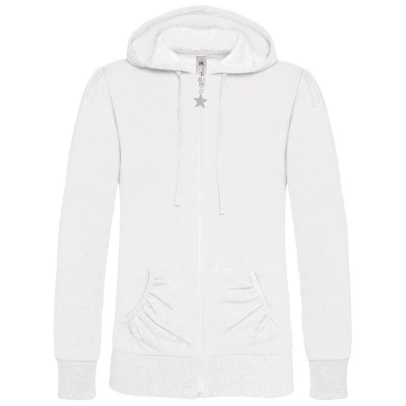 B&c Kapuzenjacke Mit Reißverschluss Damen Weiss XS von B and C