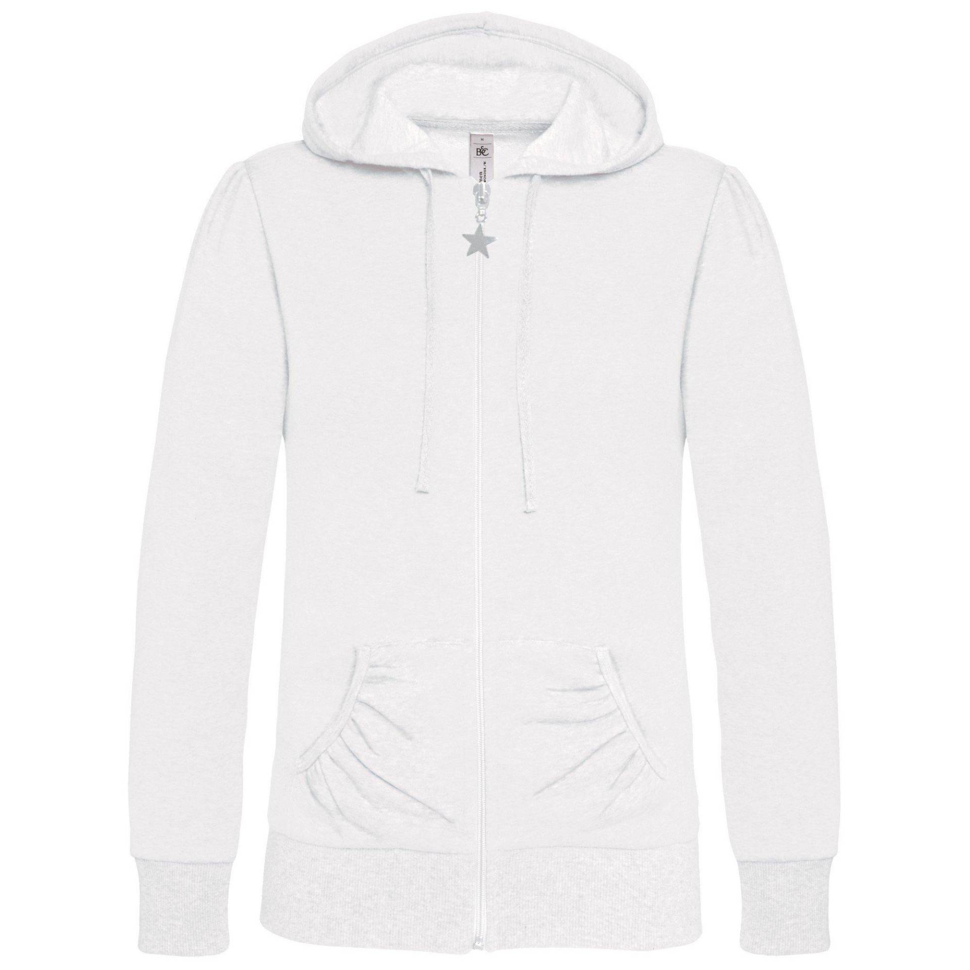 B&c Kapuzenjacke Mit Reißverschluss Damen Weiss XXL von B and C