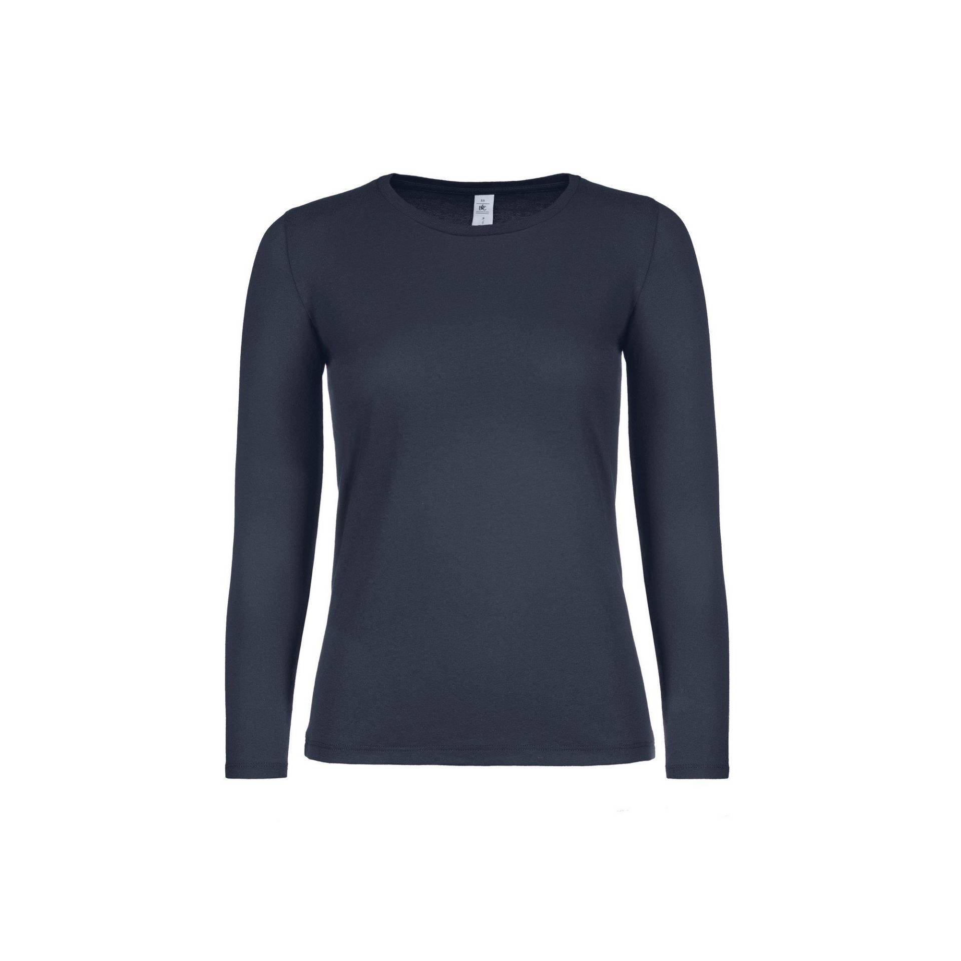 B and C - B&C Langarmshirt #E150, für Damen, Marine, Größe L von B and C