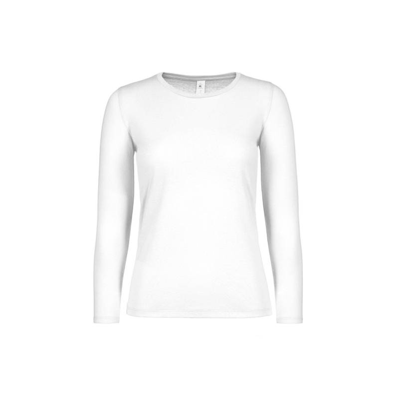 B&c Langarmshirt #e150 Damen Weiss L von B and C