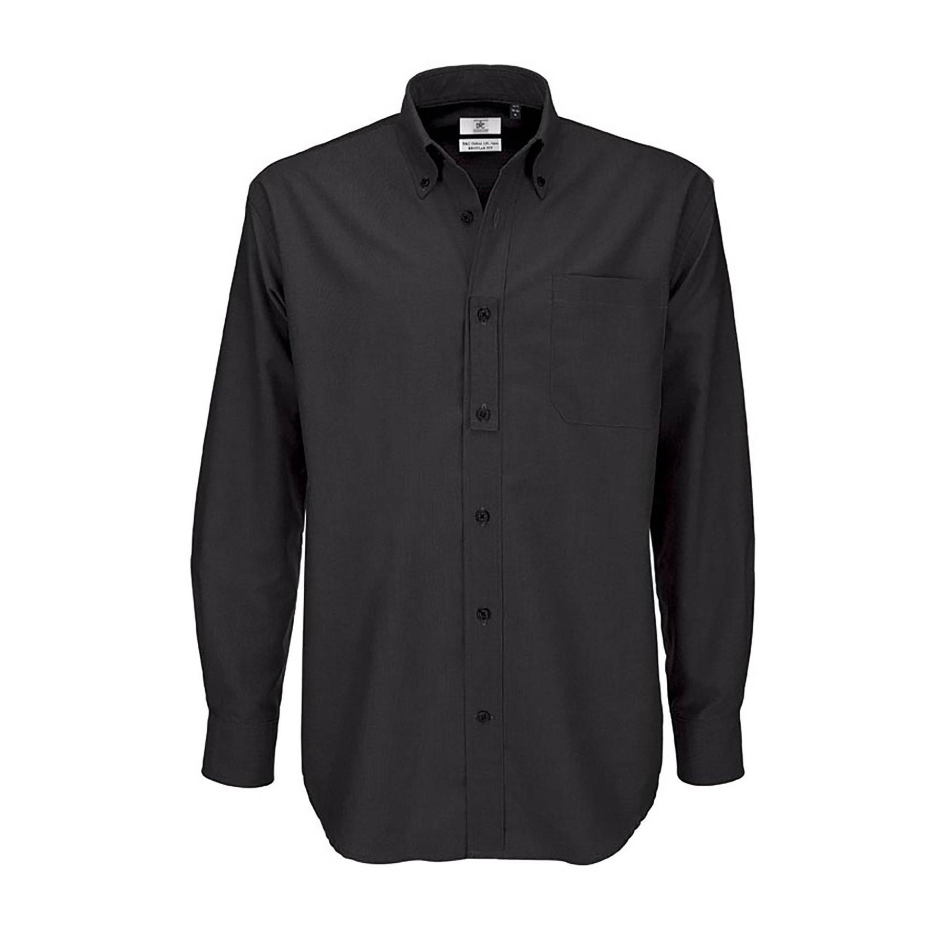 B&c Oxford Hemd, Langärmlig Herren Schwarz S von B and C