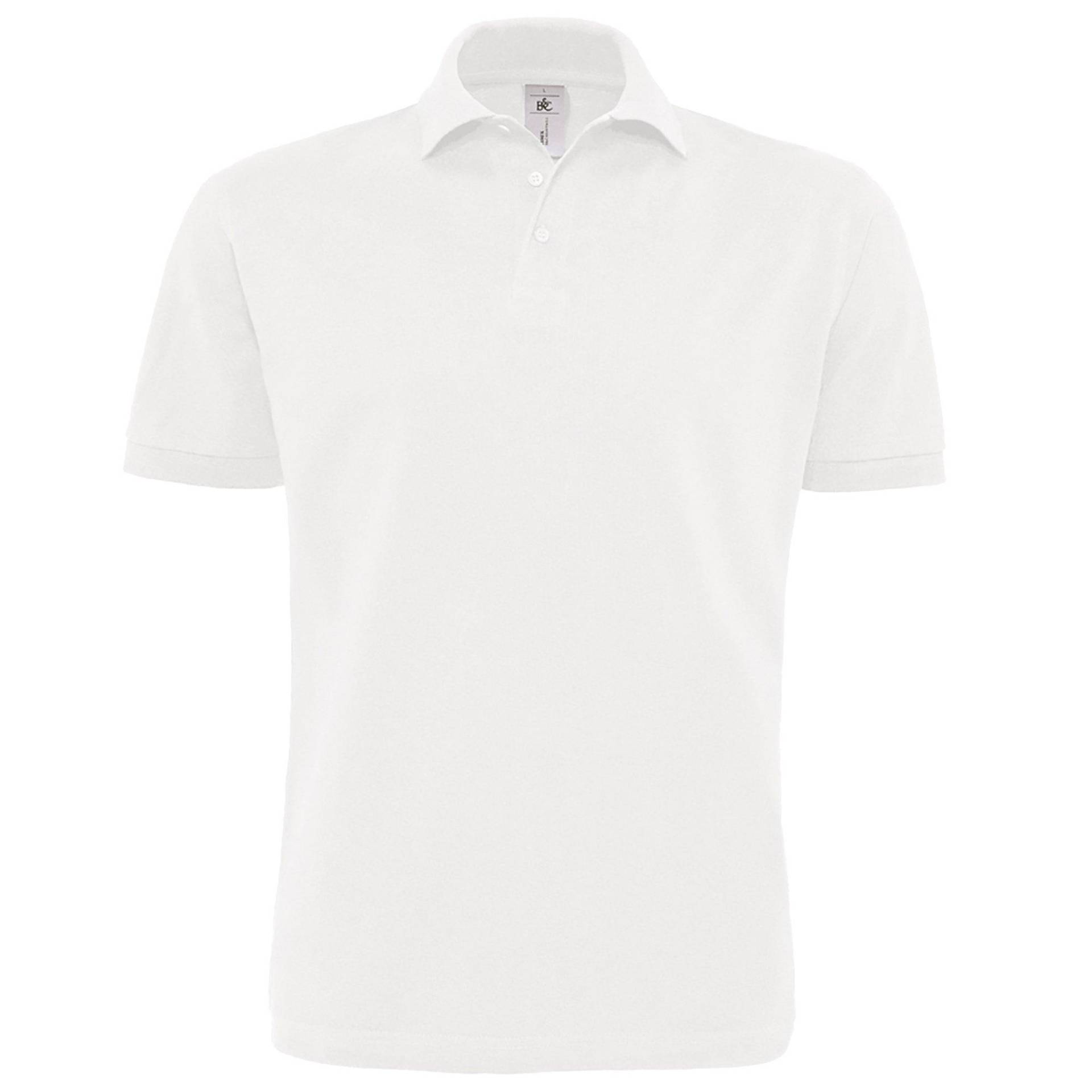 B&c Poloshirt Heavymill, Kurzarm Herren Weiss 3XL von B and C