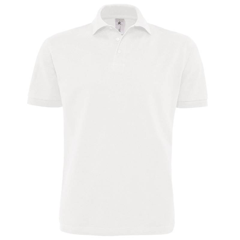 B&c Poloshirt Heavymill, Kurzarm Herren Weiss M von B and C