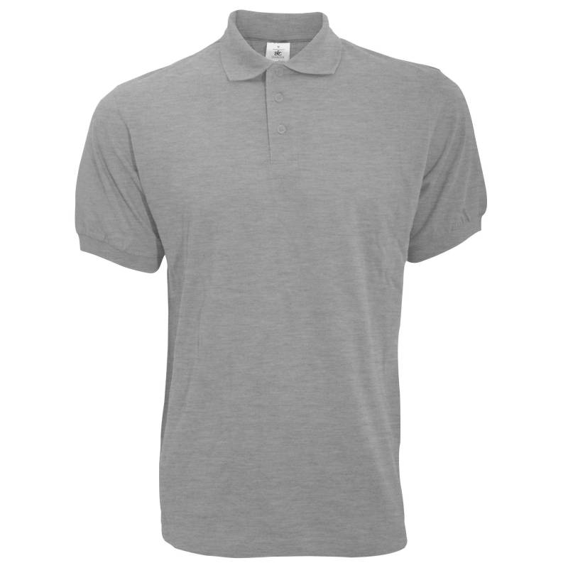 B&c Poloshirt Safran Kurzarm Herren Grau 3XL von B and C