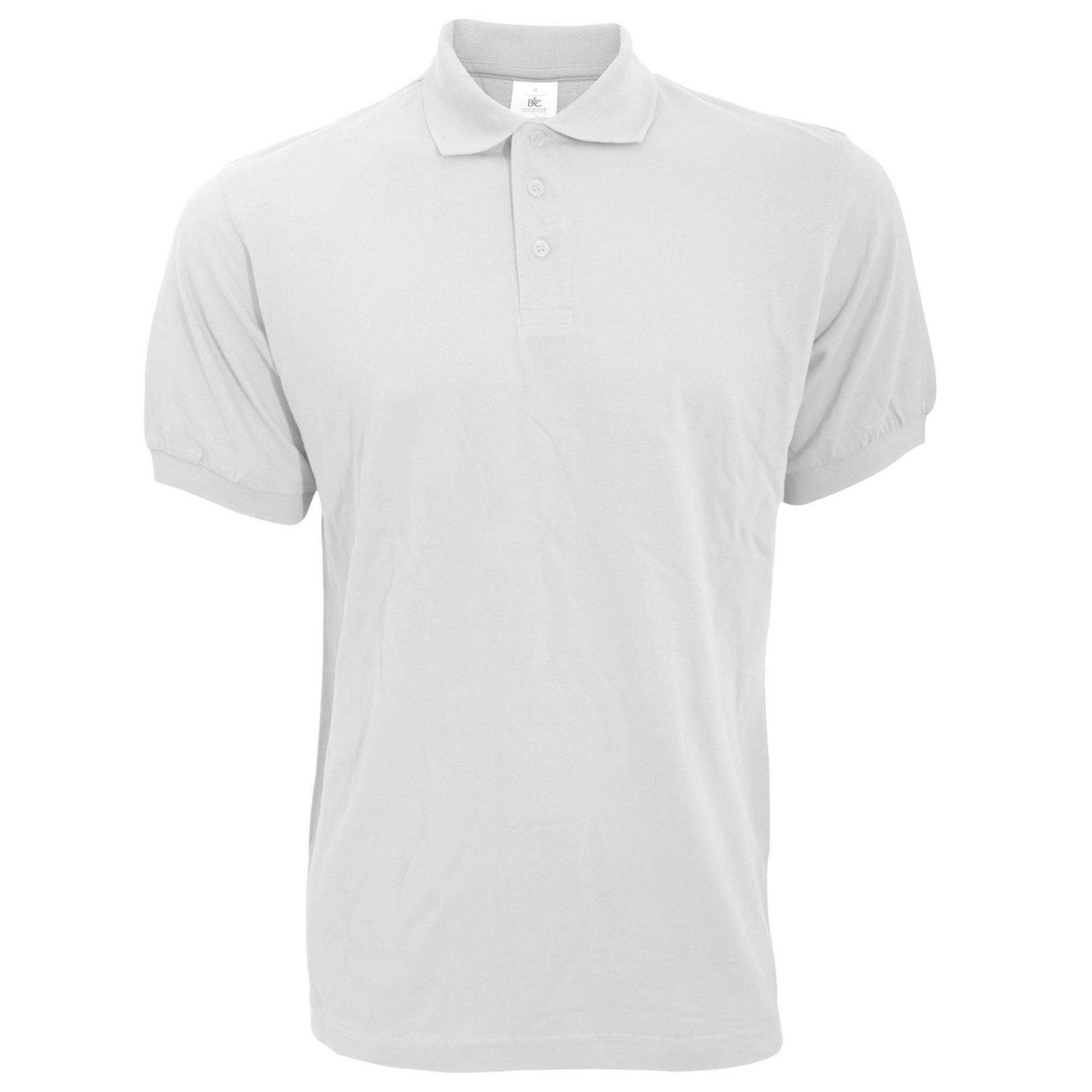 B&c Poloshirt Safran Kurzarm Herren Weiss 3XL von B and C