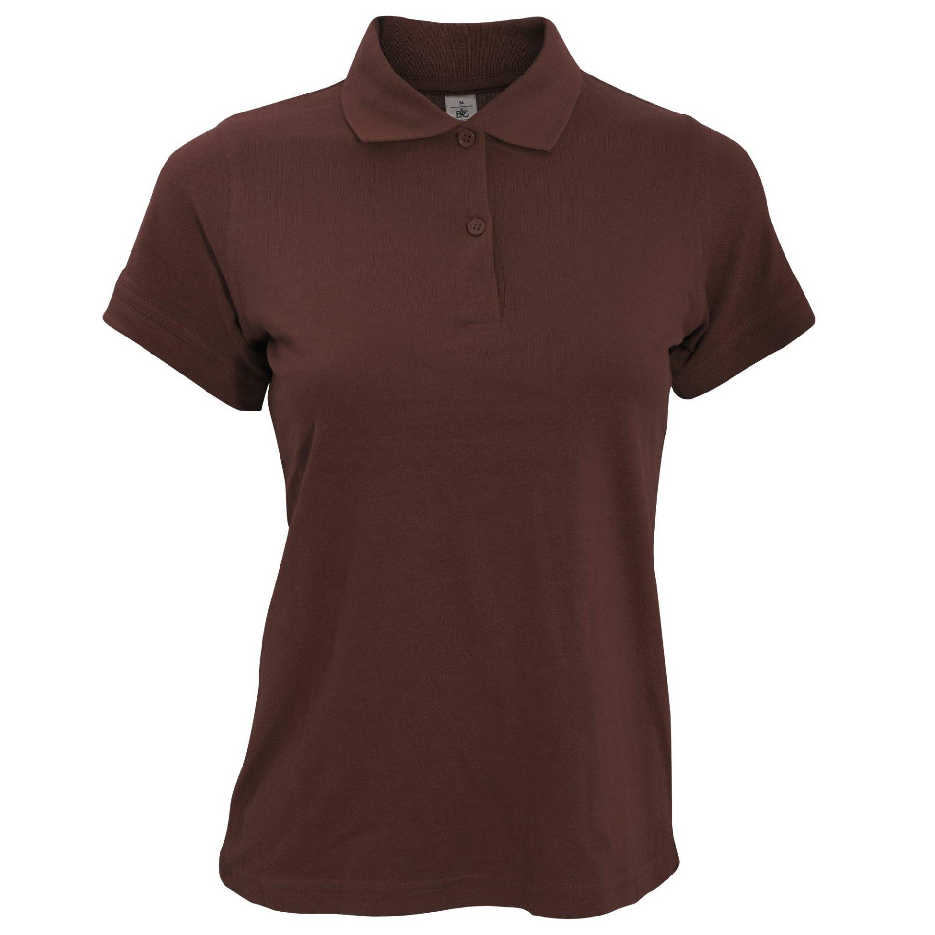 B&c Safran Poloshirt, Kurzarm Damen Braun XS von B and C