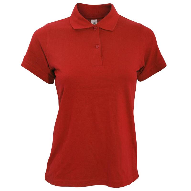 B&c Safran Poloshirt, Kurzarm Damen Rot Bunt L von B and C