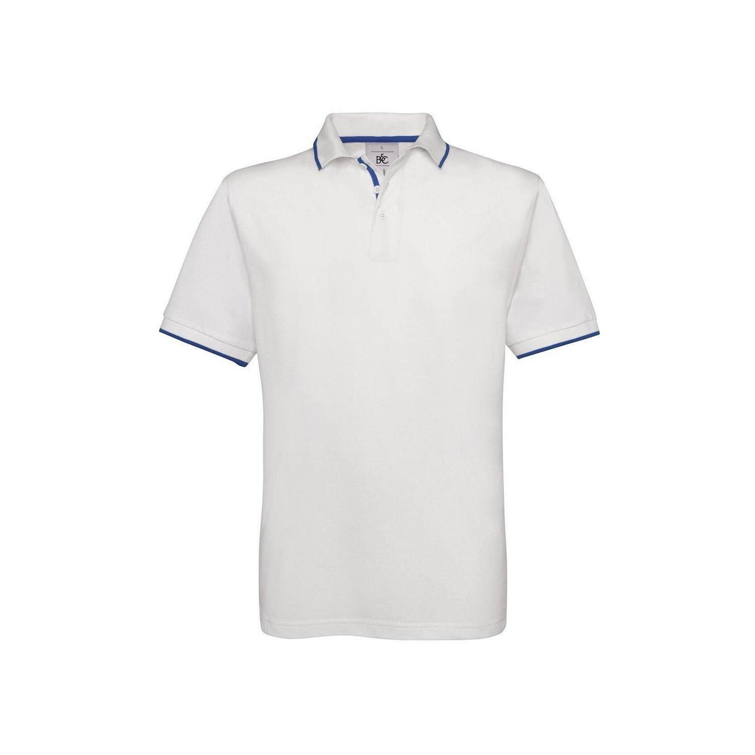 B and C - B&C Safran Sport Kurzarm Polo Shirt, für Herren, Weiss, Größe L von B and C