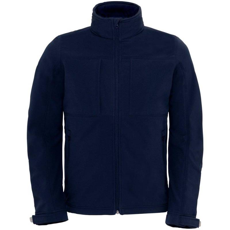 B&c Softshelljacke Mit Kapuze, Fleeceinnenfutter, Atmungsaktiv, Wasserabweisend, Winddicht Herren Marine XL von B and C