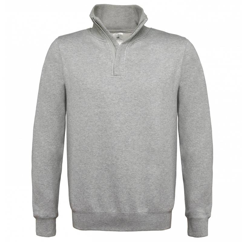 B&c Sweatshirt Mit Reißverschluss Bis Zur Brust Id.004 Herren Grau 3XL von B and C